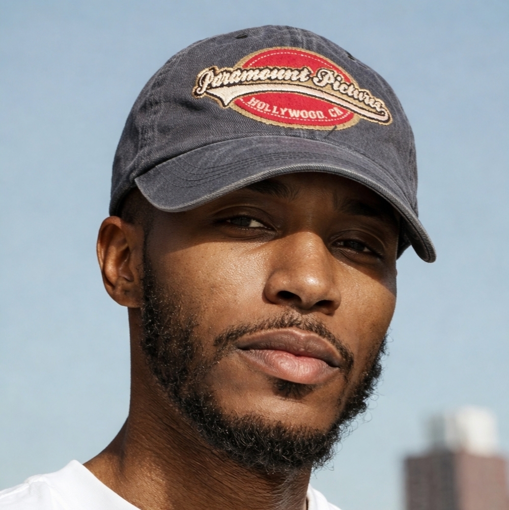 Vintage Paramount Pictures Adjustable Classic Dad Hat Navy W/Embroidered Patch